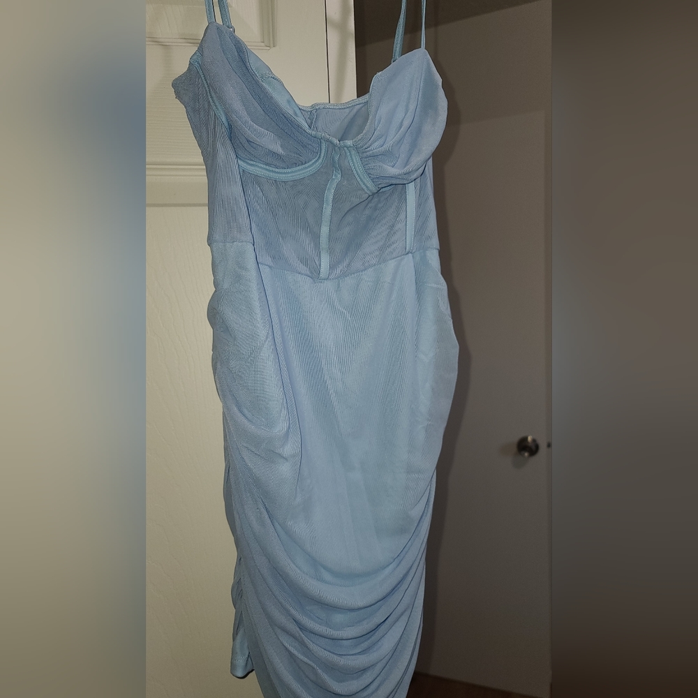 Baby blue bodycon dress